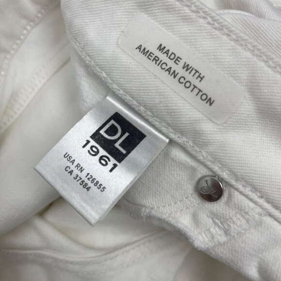 DL 1961 White Riley Cropped Boyfriend Jeans Size 27 - Picture 13 of 14